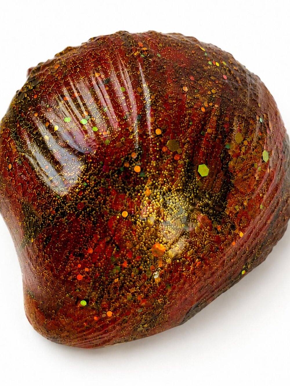 Hand-Painted Decorative Seashell | Mixed Media Coastal Decor | One-of-a-Kind